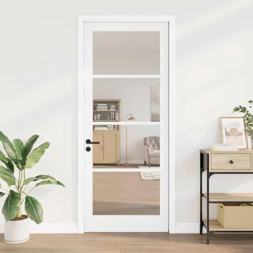 porta interior com vidro 'ORKDAL'branca 93x232x4 cm