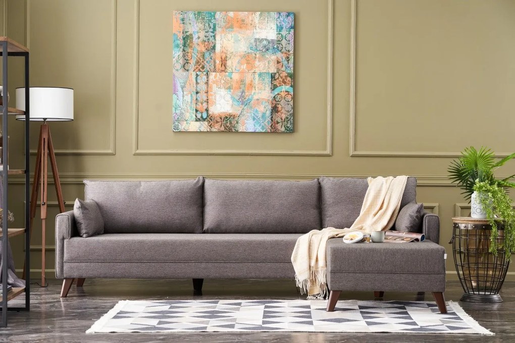 Sofá de Canto Bella – Castanho – 275 cm x 85 cm x 81 cm