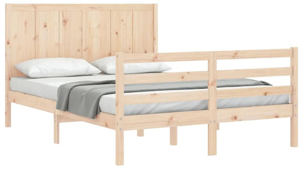 Estrutura de cama de casal c/ cabeceira madeira maciça