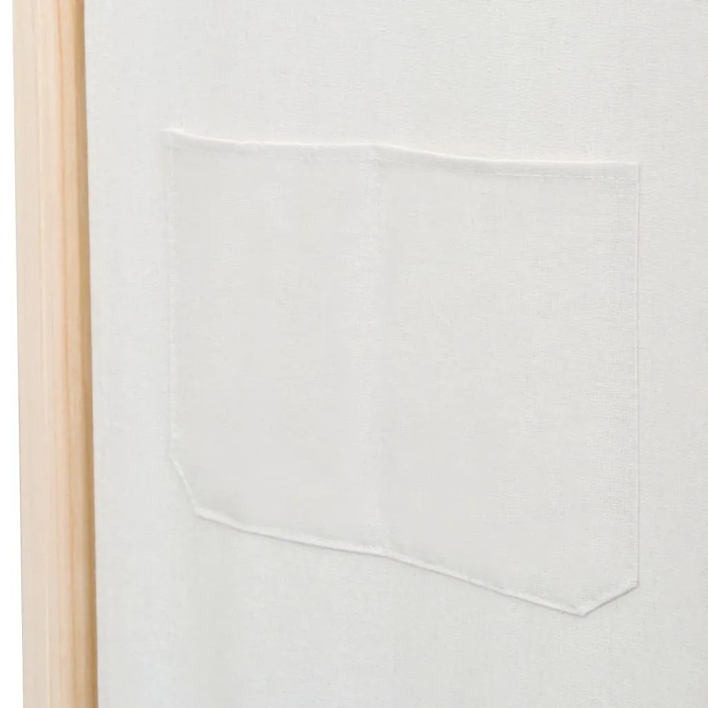 Divisória de quarto com 6 painéis 240x170x4 cm tecido cor creme