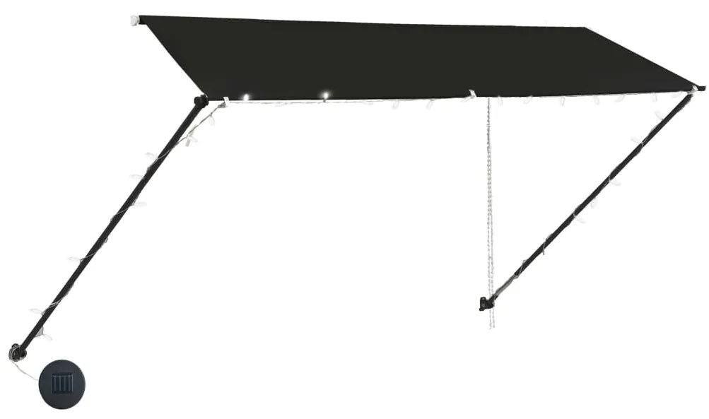 Toldo retrátil com LED 300x150 cm antracite