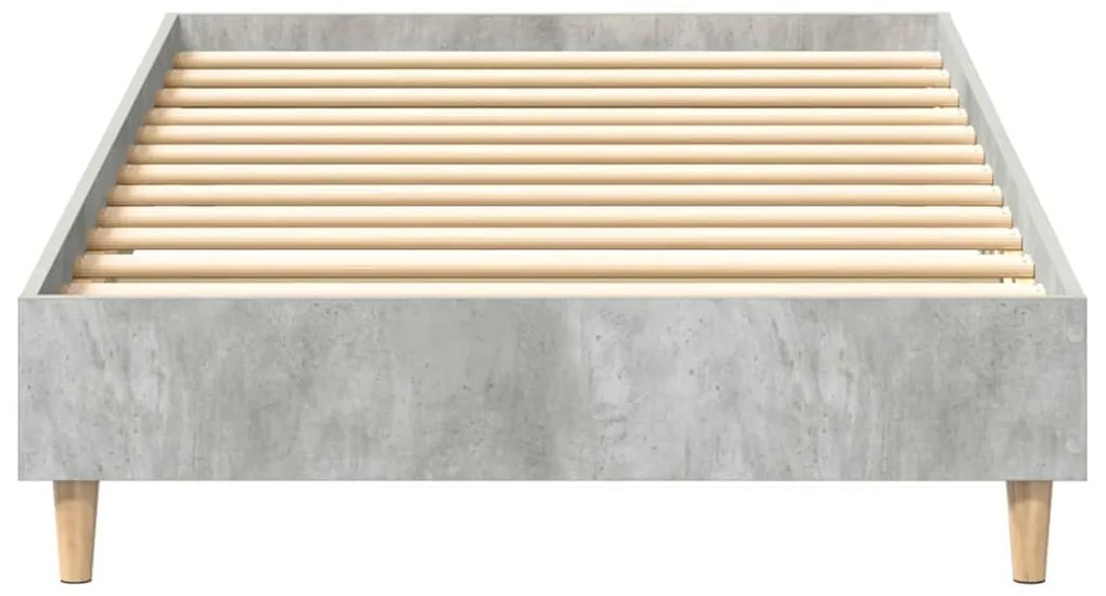 Cama vidaXL 90x200 cm Cinza de Concreto em Madeira Composta