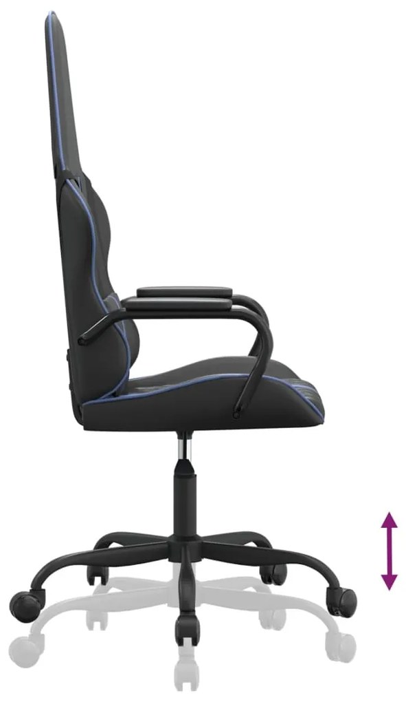 Cadeira gaming de massagens couro artificial azul e preto