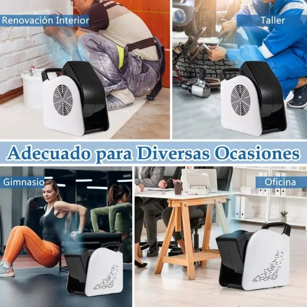 Ventilador de alta velocidade com 3 velocidades e cabeça giratória de 185° para secagem, arrefecimento, ventilação e refrigeração 130W 552 m³/h Preto