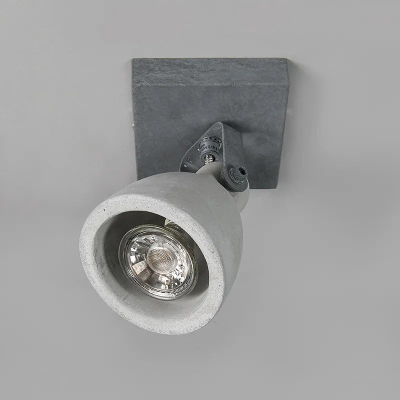 Conjunto de 4 focos industriais cinzento cimento 1-luz - Creto Industrial