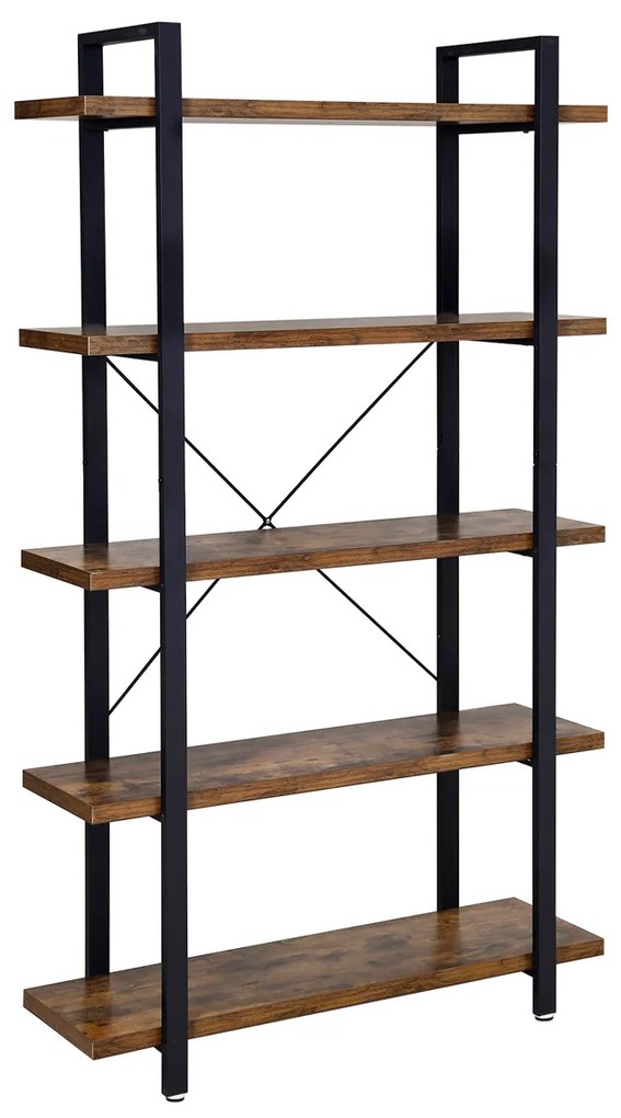 Estante vintage com 5 prateleiras 33,5 x 105 x 177,5 cm castanho vintage-preto