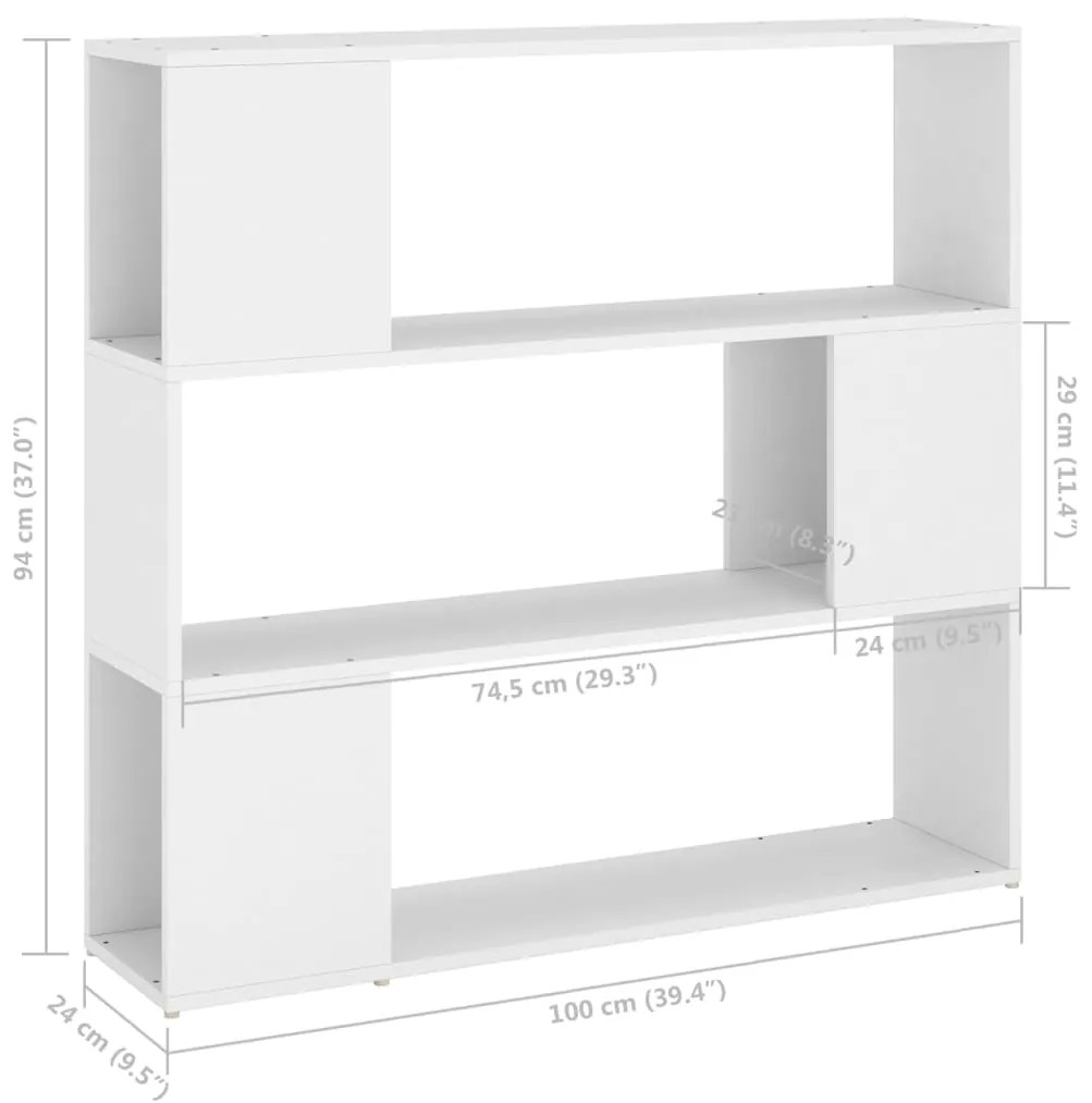 Estante/divisória 100x24x94 cm branco