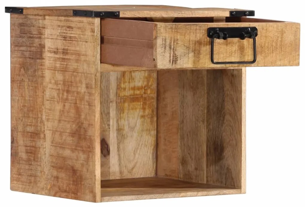 Mesa de cabeceira 40x30x37 cm madeira de mangueira maciça