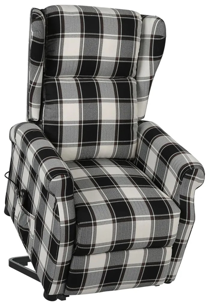 329479 vidaXL Poltrona elevatória tecido castanho/branco