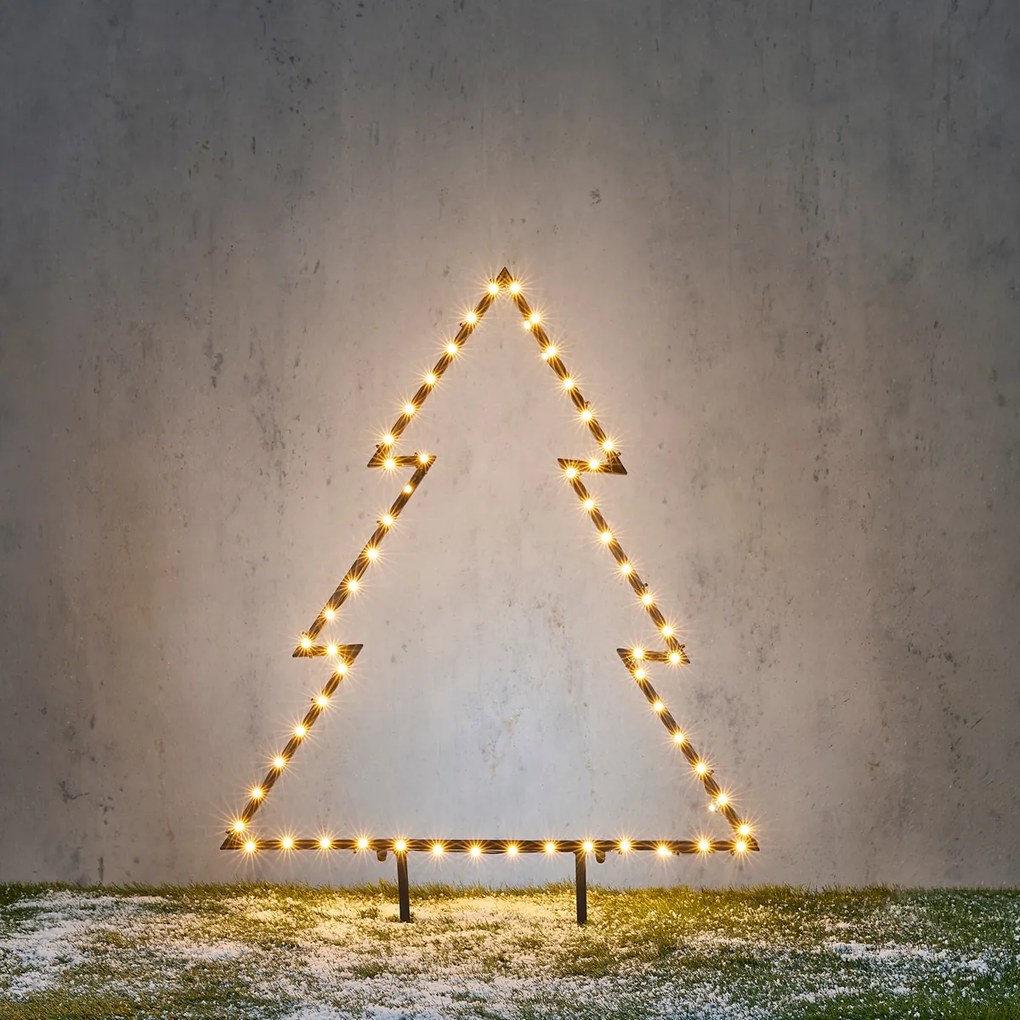 Holofote de Árvore de Natal Preto 71cm incl. LED IP44 - Kas