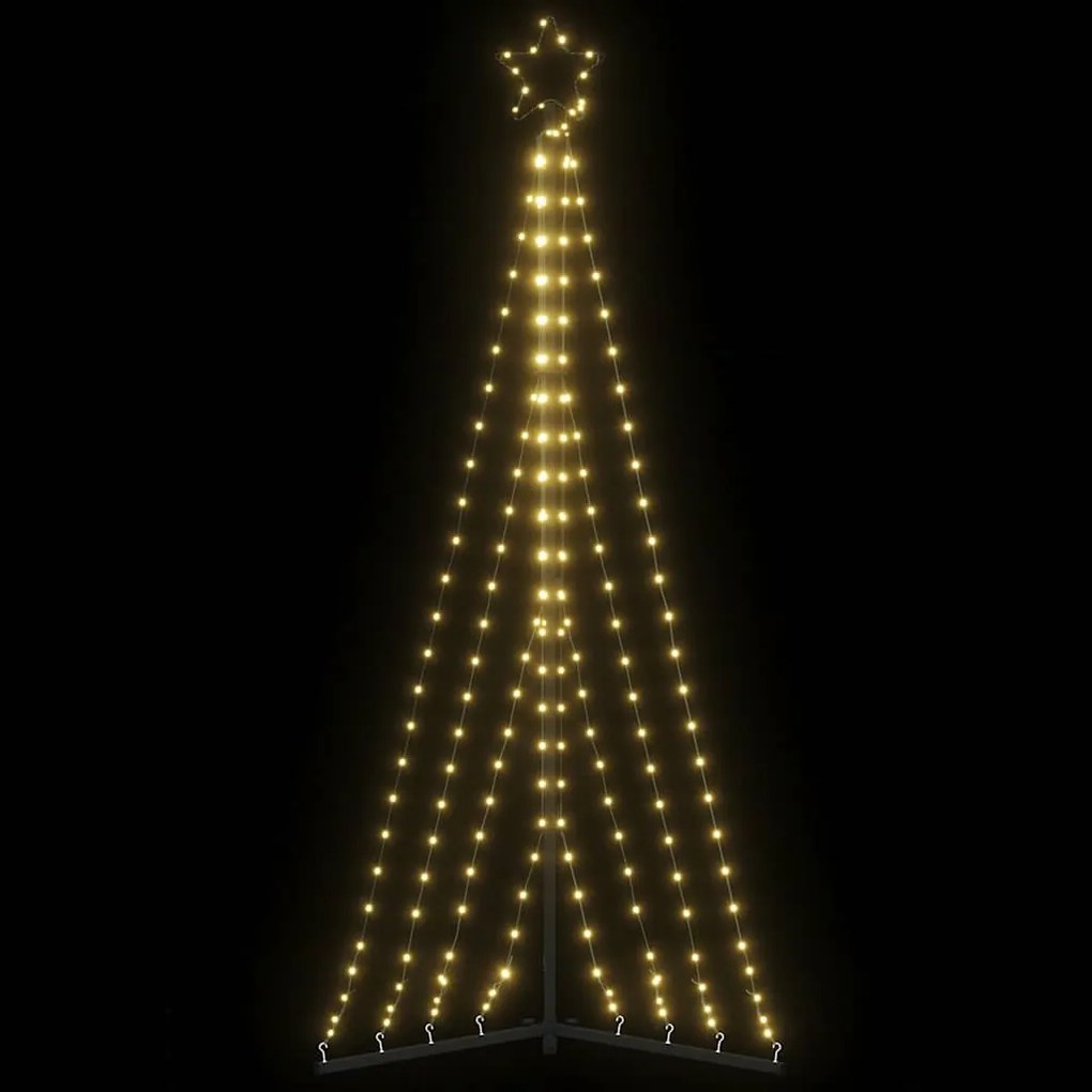 vidaXL LED Árvore de Natal 339 LEDs Branco Quente 182 cm