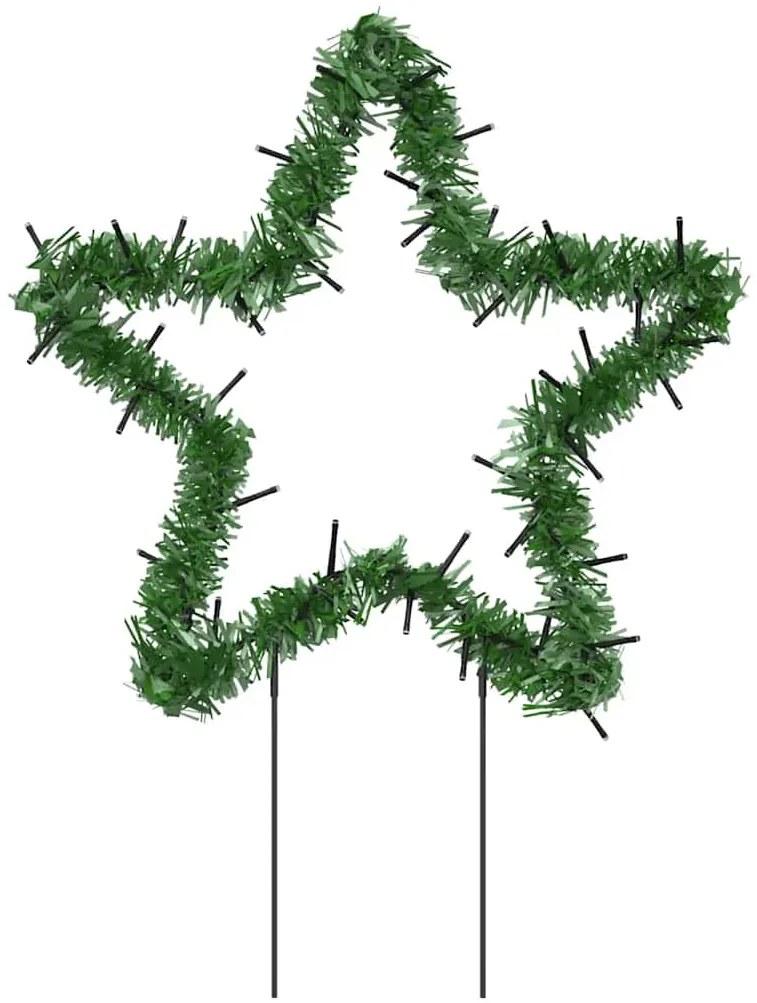 Decoração estrela de Natal c/ luz e estacas 3 pcs 50 LEDs 29 cm