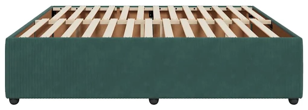 Estrutura de cama sem colchão 200x200 cm veludo verde-escuro