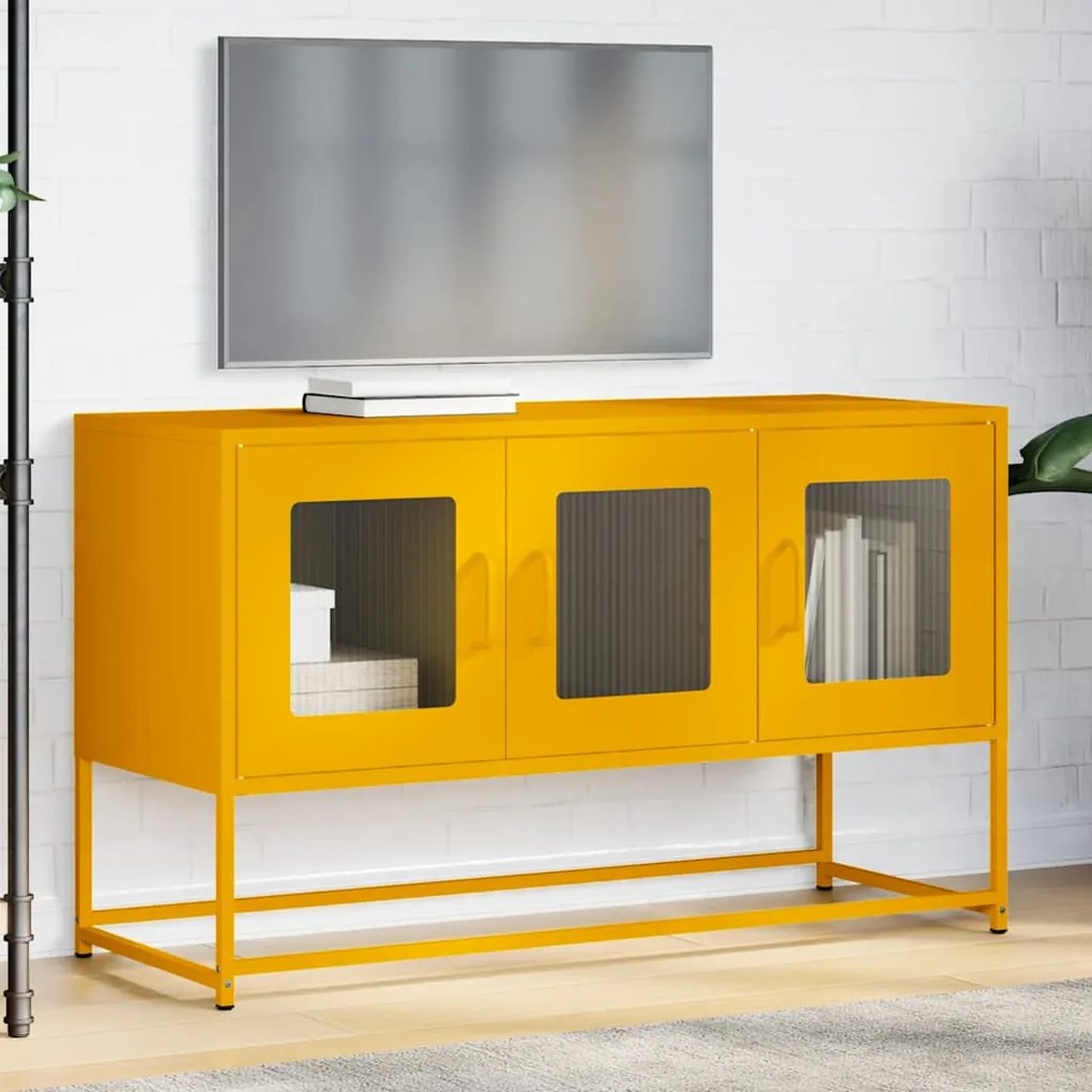 Móvel TV 100,5x39x60,5 cm aço laminado a frio amarelo mostarda