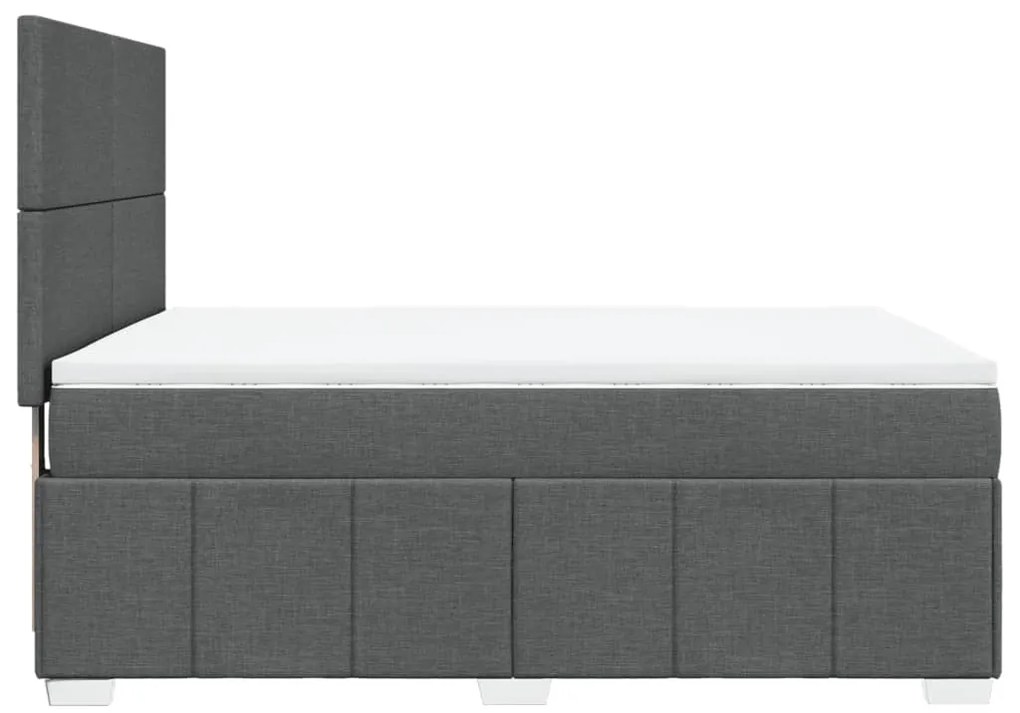 Cama com molas/colchão 140x190 cm tecido cinzento-escuro