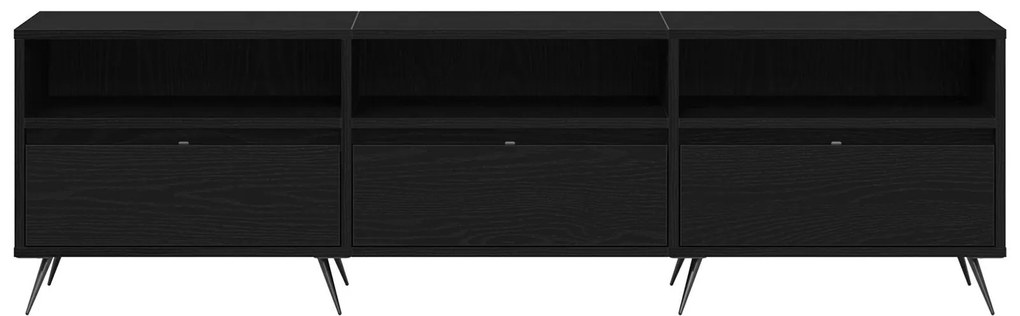 Móvel para TV Preto 150x30x44,5 cm em Madeira Trabalhada