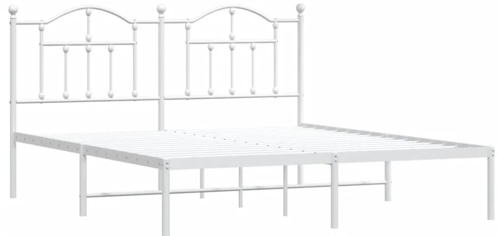 Estrutura de cama com cabeceira 160x200 cm metal branco