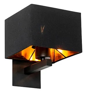 Candeeiro de parede moderno preto com dourado - VT 1 Moderno