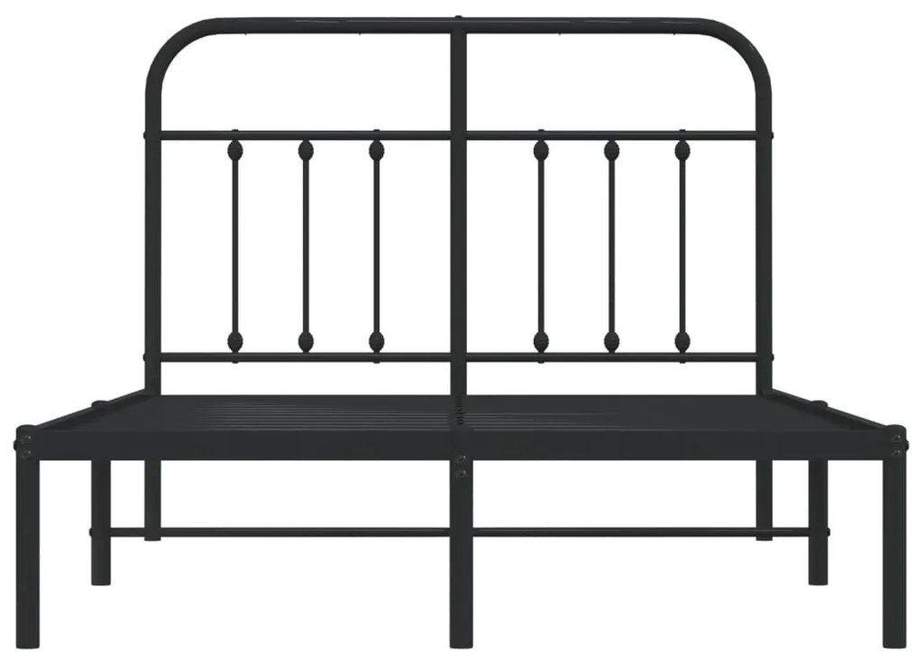 Estrutura de cama com cabeceira 120x190 cm metal preto