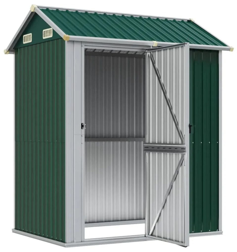 Abrigo de jardim 192x152,5x237 cm aço galvanizado verde