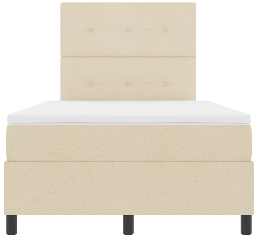Cama Box com Colchão Creme 120x200 cm Tecido