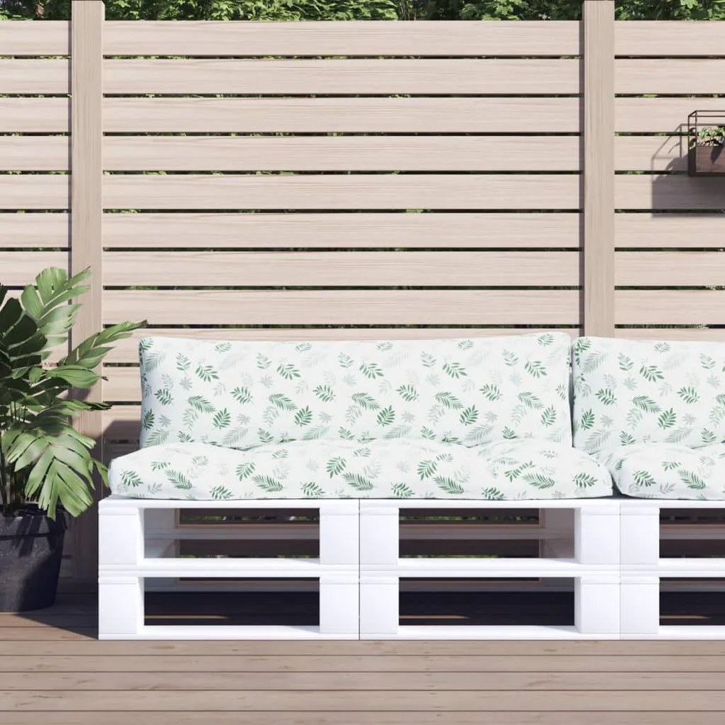 vidaXL Almofadões p/ móveis paletes 2 pcs tecido oxford padrão folhas