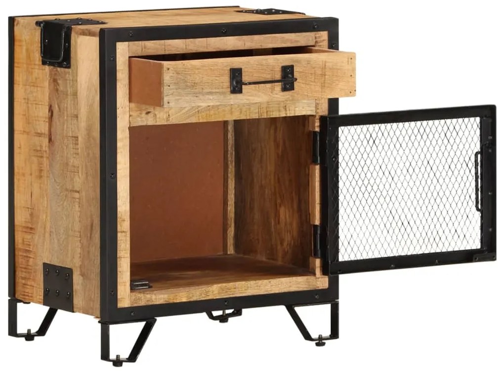 Mesa de cabeceira 43x30x51 cm madeira mangueira áspera maciça