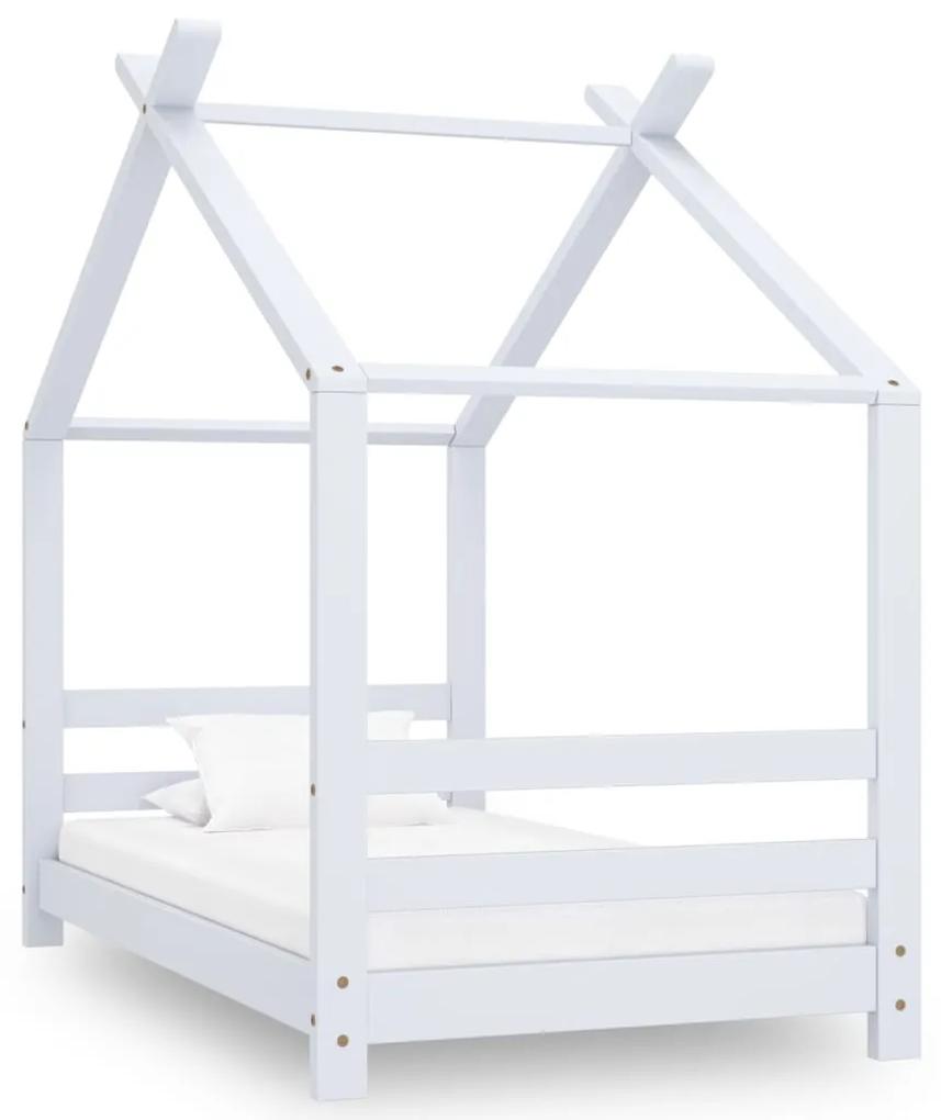 Estrutura de cama para crianças 70x140 cm pinho maciço branco