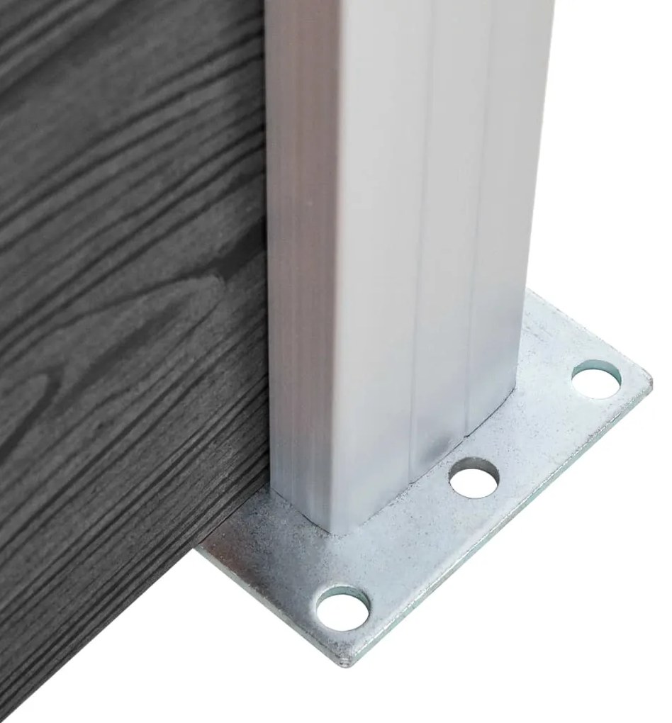 Conjunto painel de cerca 526x146 cm WPC preto
