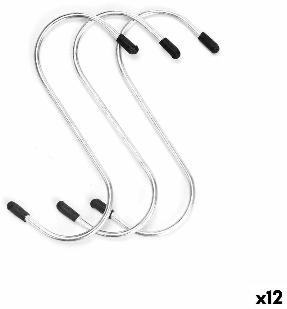 Gancho para pendurar Conjunto Prateado Metal 12 cm (12 Unidades)