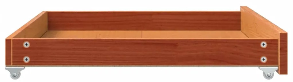 Gavetas p/ sofá-cama 2 pcs madeira de pinho maciça castanho mel