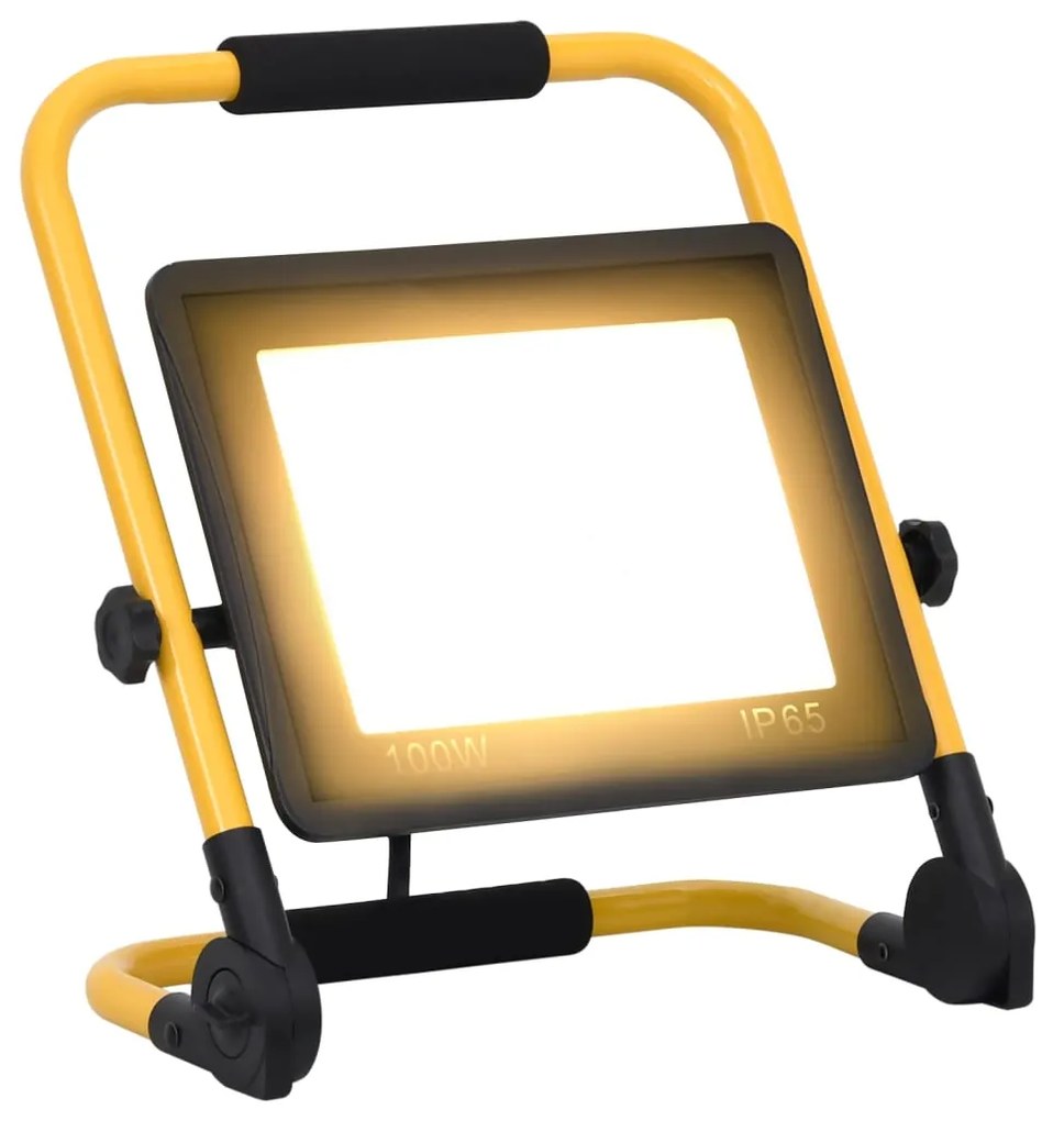 vidaXL Projetor c/ iluminação LED e pega 100 W branco quente