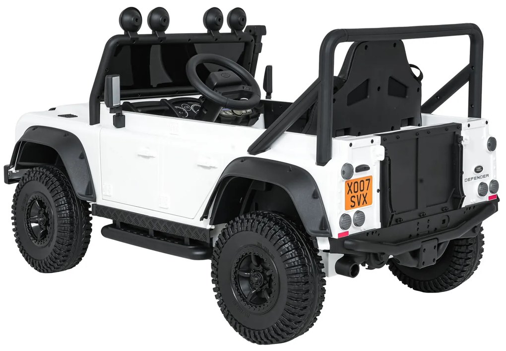 Jipe elétrico para Crianças 24V Land Rover Defender 110 SVX Concept Rodas Espuma EVA, Assento couro ecológico Branco