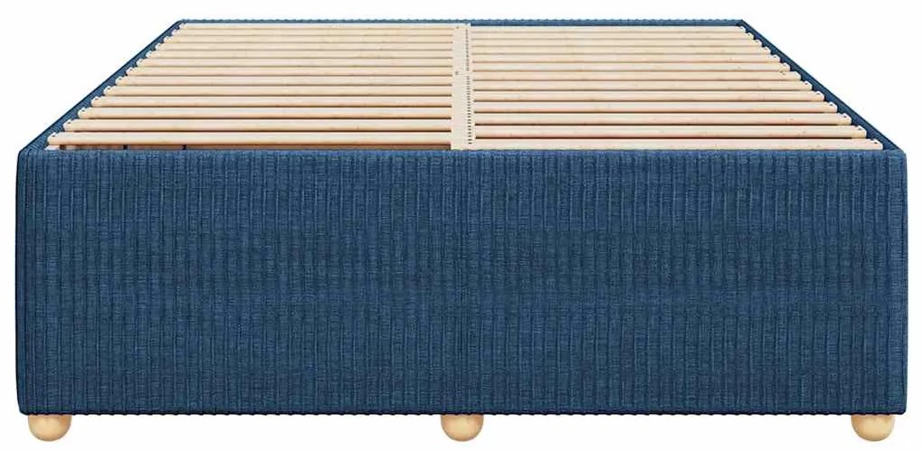 Estrutura de cama sem colchão 160x200 cm tecido azul