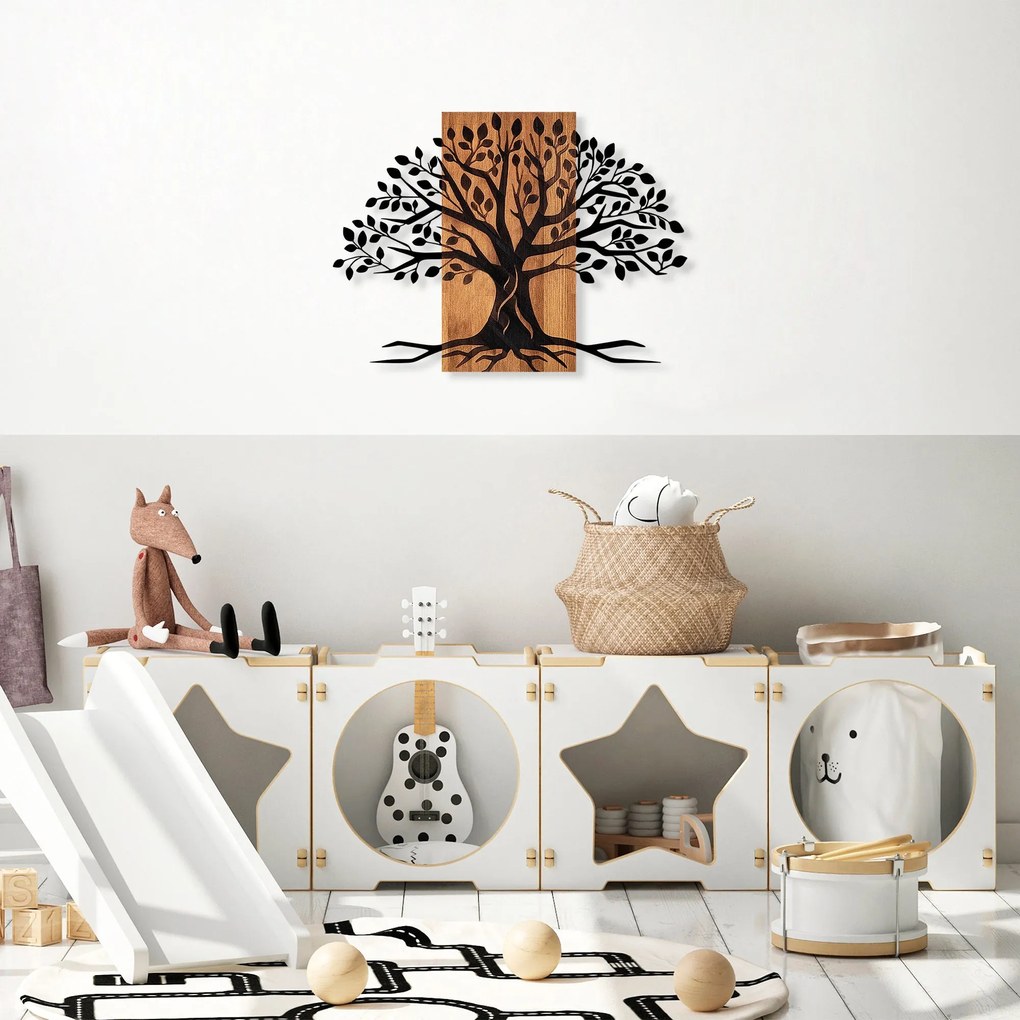 Acessório Decorativo de Parede Willow – Nogueira e Preto – 58 x 80 cm
