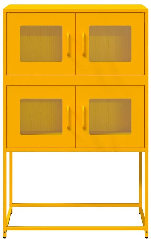 Aparador alto 68x39x107 cm aço amarelo mostarda