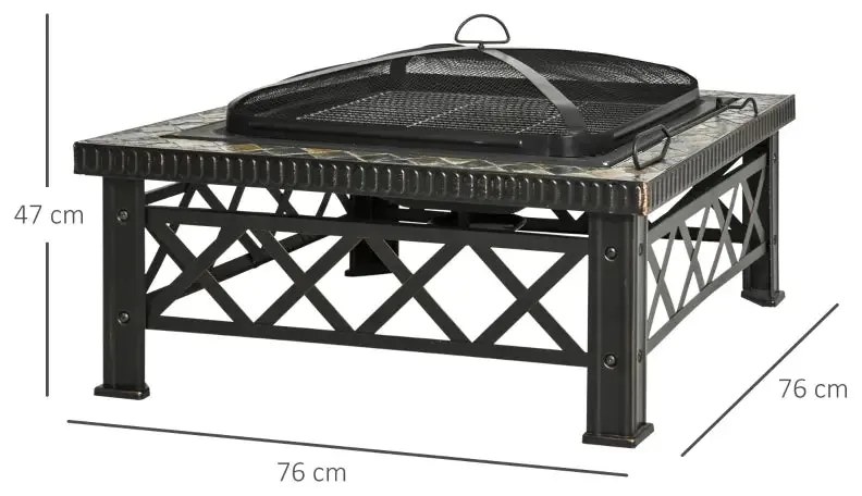 Braseira/Aquecedor de Exterior com Churrasqueira - Preto