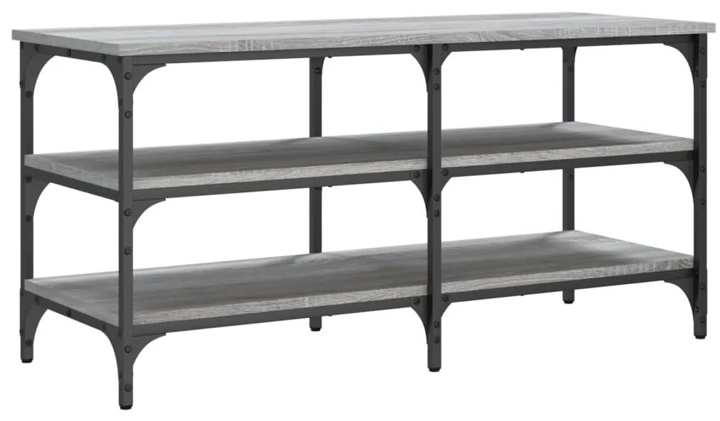 Banco sapateira 100x38,5x49cm derivados madeira cinzento sonoma