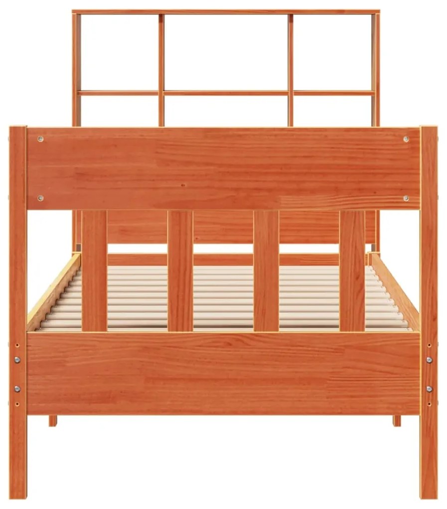 Cama sem colchão 90x200 cm pinho maciço castanho-mel
