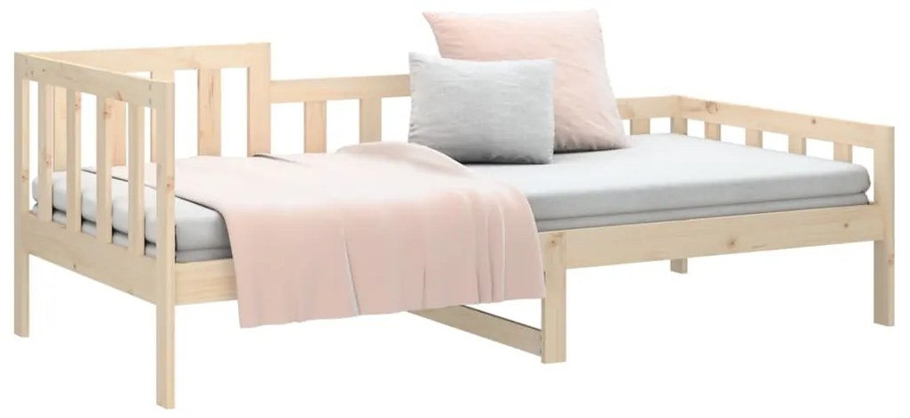 Sofá-cama sem colchão 90x200 cm madeira de pinho maciça