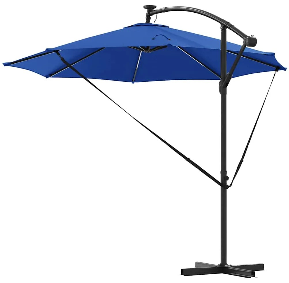 Guarda-sol de Bananeira Cantilever com bloqueio azul ciano