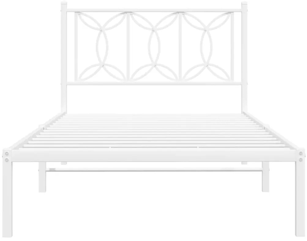 Estrutura de cama em metal com cabeceira 107x203 cm branco