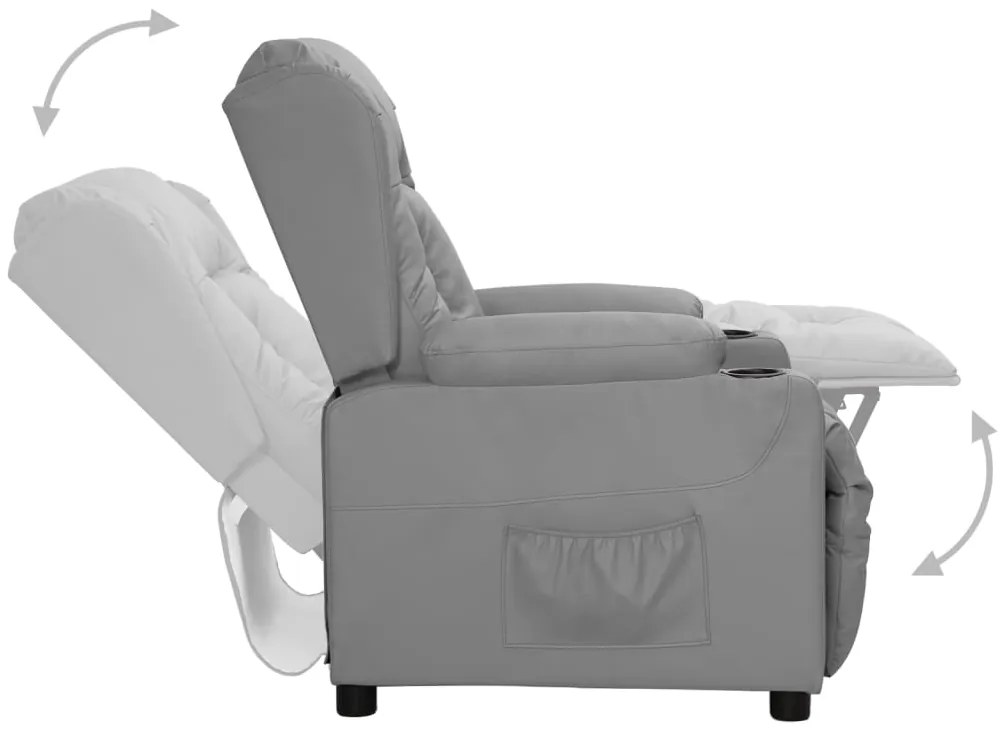 Poltrona elevatória couro artificial cinzento