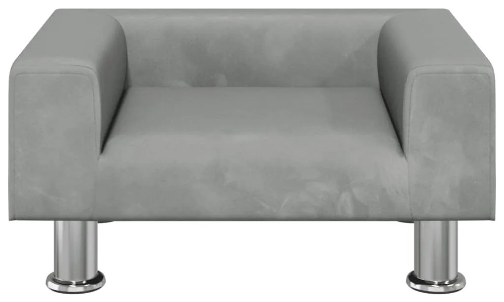 Sofá infantil 50x40x26,5 cm veludo cinzento-claro