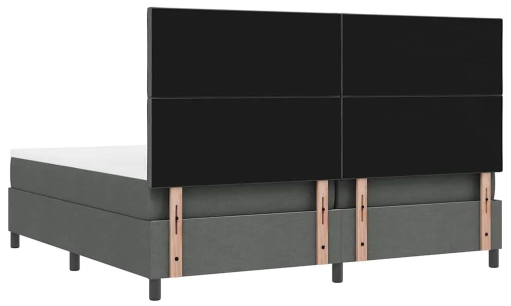 Cama Box com Colchão e LED em Cinza Escuro, 200x200 cm
