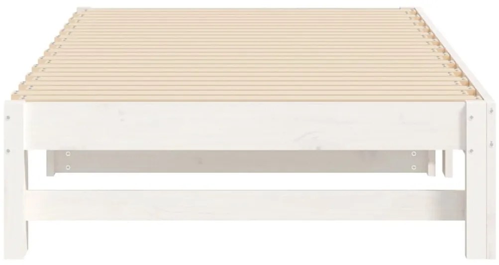 Estrutura sofá-cama de puxar 2x(90x190) cm pinho maciço branco