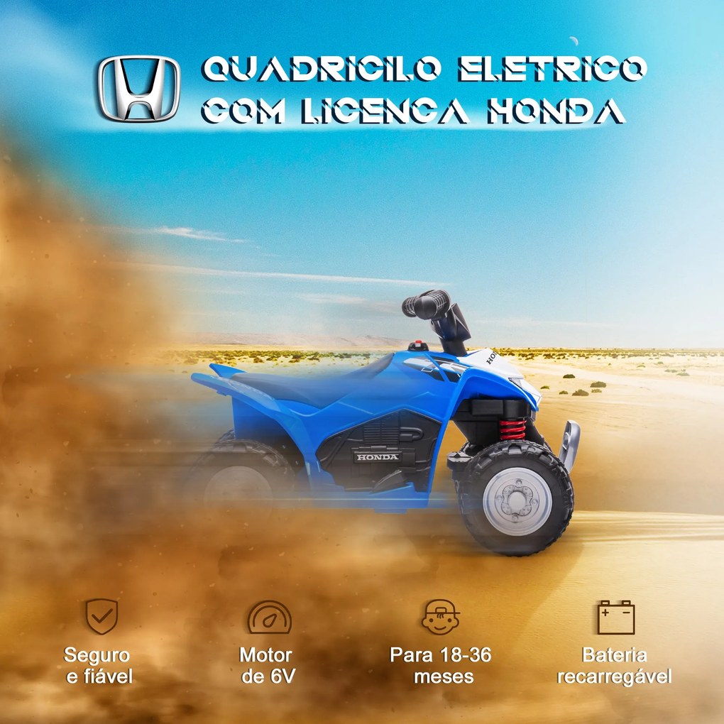 AIYAPLAY Quadriciclo Elétrico HONDA para Crianças de 18-36 Meses Quadr