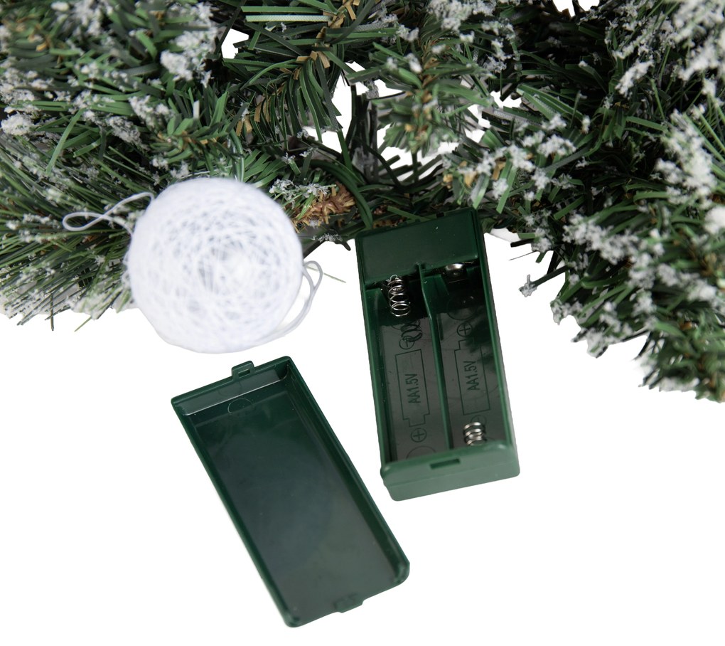 Grinalda de Natal branca com vermelho 270cm incl. LED com temporizador - Jack