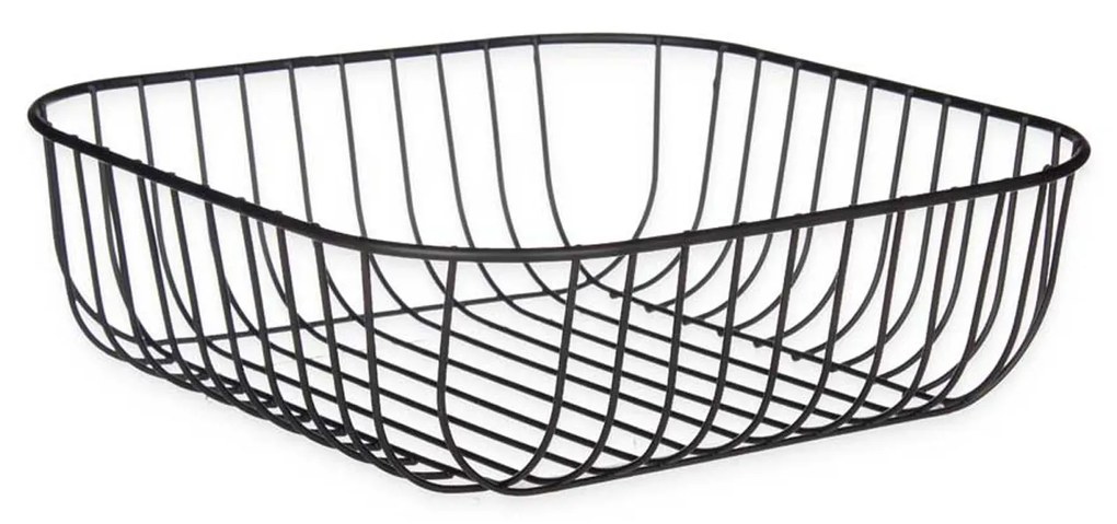 Fruteira Metal Quadrada Preta 30X30X9.3cm
