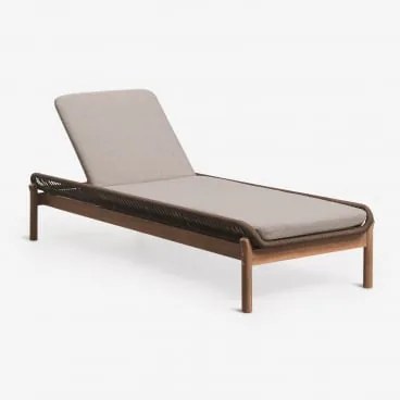 Pack De 2 Espreguiçadeiras Reclináveis Em Madeira De Acácia E Corda Trançada Karvia Castanho Acácia & Tecido Castanho Avelã - Sklum